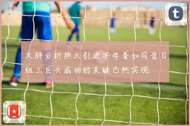 文胖分析热火引进字母哥如同昔日组三巨头成功的关键已然实现